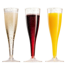 Venda quente 5 oz ouro glitter flautas de champanhe de plástico PS Copos de Cocktail de Festa de Casamento Descartável